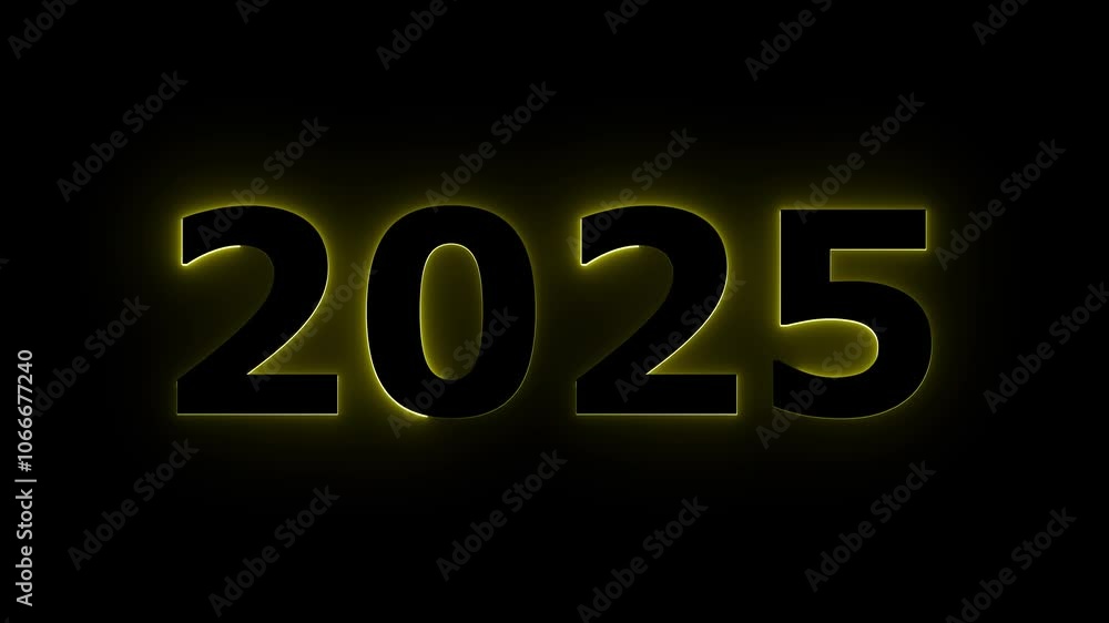 2025 happy new year animation video on black background. 2025 happy new year animation video on black background.