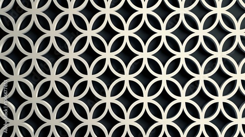 Abstract Geometric Pattern with Interlocking Circles