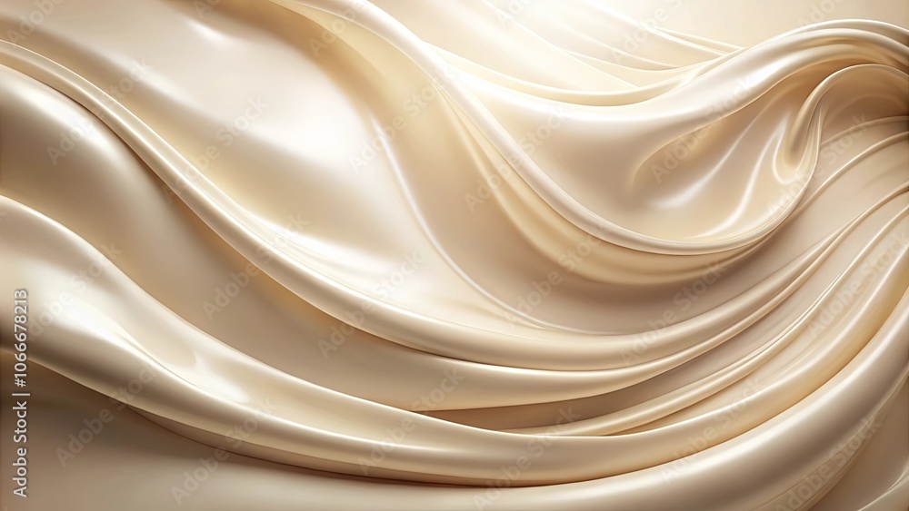 Fluid Swirls of Soft, Cream-Colored Fabric with Gentle, Graceful Drapes and a Subtly Shimmering Sheen Fluid Swirls of Soft, Cream-Colored Fabric with Gentle, Graceful Drapes and a Subtly Shimmering Sheen