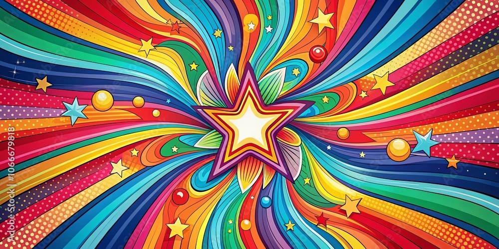 A swirling symphony of colorful lines and radiant stars, bursting with energy and delight, creating a mesmerizing visual experience. A swirling symphony of colorful lines and radiant stars, bursting with energy and delight, creating a mesmerizing visual experience.