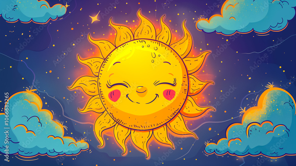 Fototapeta premium cartoon sun