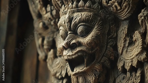 A captivating shot of the intricate carvings on the entrance of the Jagannath Temple, highlighting the detailed artistry and spiritual significance