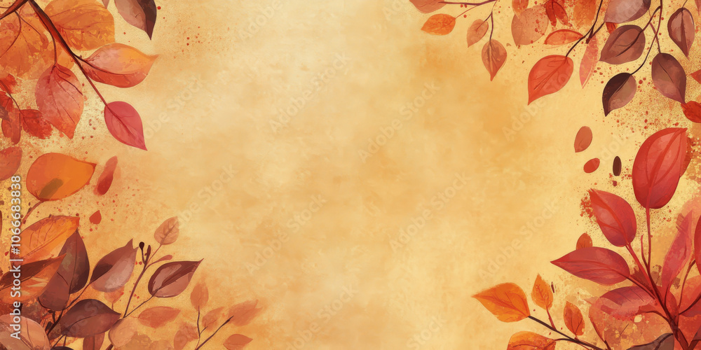 Rustic autumn leaves background with warm tones and fallen leaves, perfect for seasonal designs Rustic autumn leaves background with warm tones and fallen leaves, perfect for seasonal designs