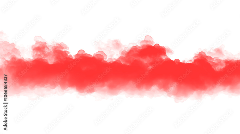 Obraz premium red horizontal fog, mist, smoke isolated on transparent background