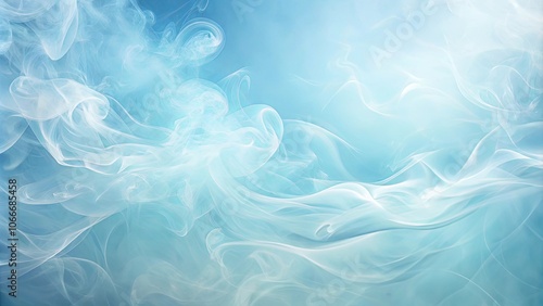 Ethereal Abstract Design with Delicate Smoke Forms Against a Light Blue Background