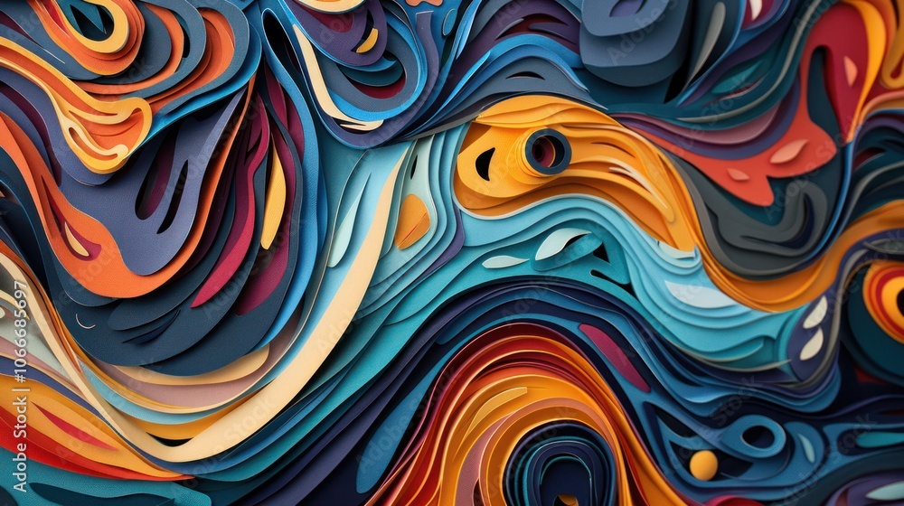 Abstract paper cut artwork blending textures, patterns, and negative space for striking compositions. Illustrations Abstract paper cut artwork blending textures, patterns, and negative space for striking compositions. Illustrations