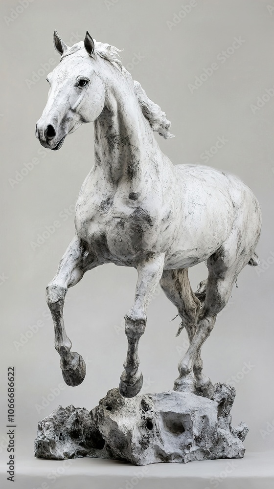 White Horse Sculpture: A Captivating Study in Motion and Form White Horse Sculpture: A Captivating Study in Motion and Form