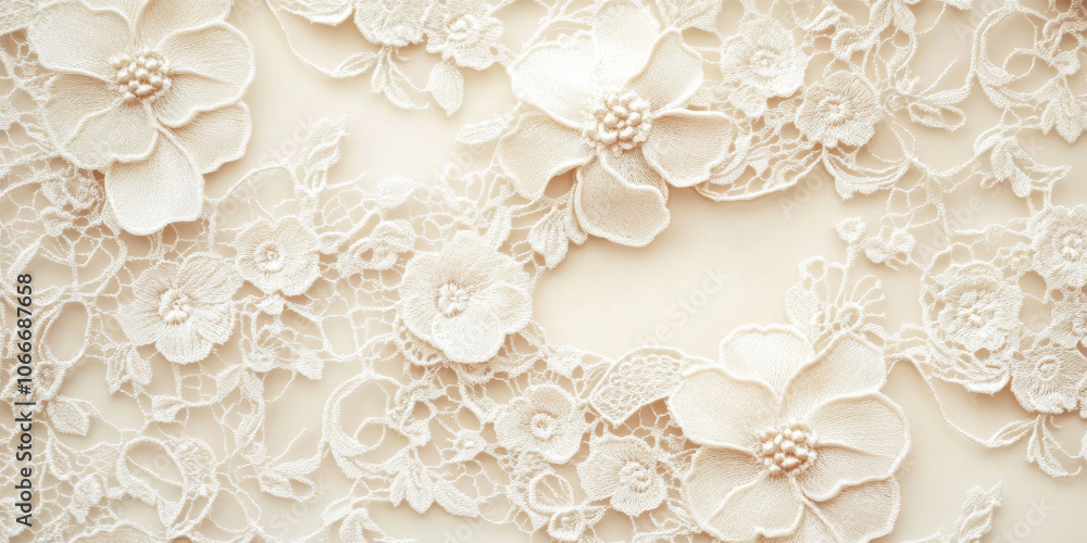 Elegant lace pattern background in soft ivory, perfect for wedding invitations and feminine designs Elegant lace pattern background in soft ivory, perfect for wedding invitations and feminine designs