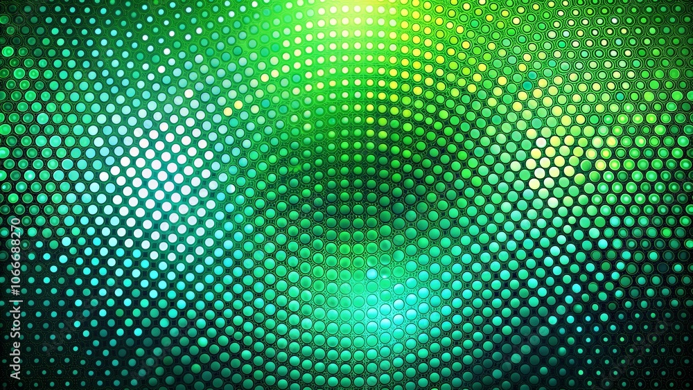 Abstract Circular Pattern of Vibrant Greens and Blues with a Central Glow Abstract Circular Pattern of Vibrant Greens and Blues with a Central Glow