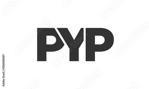 PYP logo design template with strong and modern bold text. Initial based vector logotype featuring simple and minimal typography. Trendy company identity.