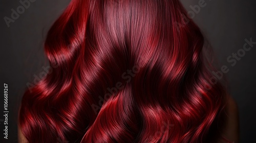 Close-Up of Wavy Crimson Hair