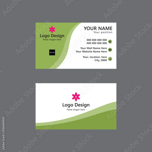 Modern Leaf Green and White Business Card Design for a Fresh Professional Look