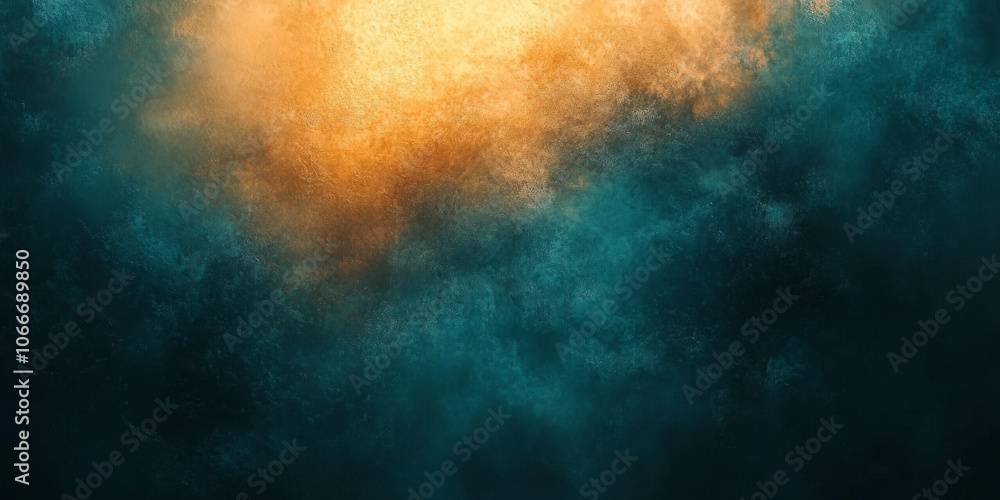 An abstract art background with deep teal tones mixed with textured grunge and a faint warm orange light, creating a worn, vintage look with subtle shadowing An abstract art background with deep teal tones mixed with textured grunge and a faint warm orange light, creating a worn, vintage look with subtle shadowing