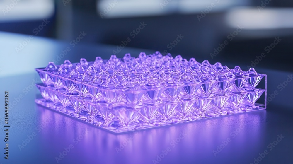 Lab coated scientist analyzing protein crystals under UV light, Drug Discovery, structural biology and precision drug design, ,