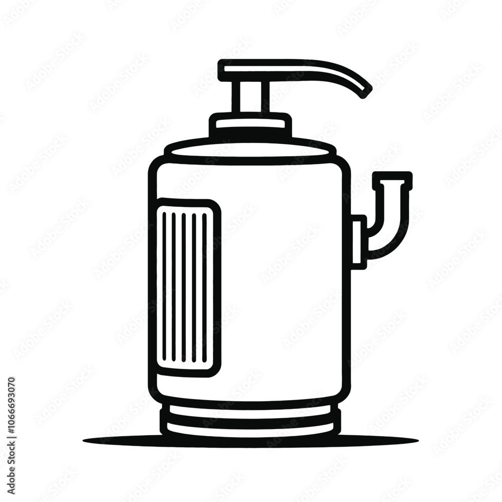Fototapeta premium a black and white icon of a water pump