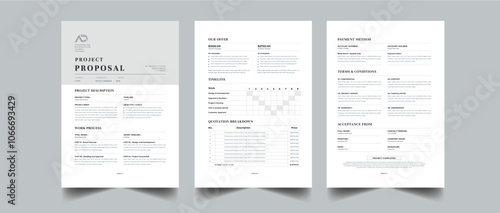 Project proposal and Project Plan layout design with 3 page full concept design
