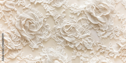 Elegant lace pattern background in soft ivory, perfect for wedding invitations and feminine designs