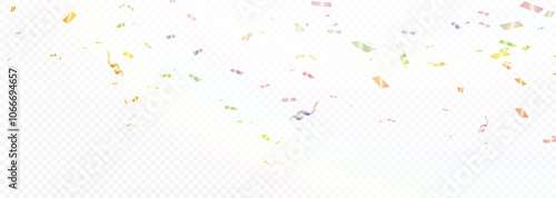 Confetti vector png. Golden confetti falls from the sky. Holiday, birthday. Sparkling confetti on a transparent background. Festive design element.