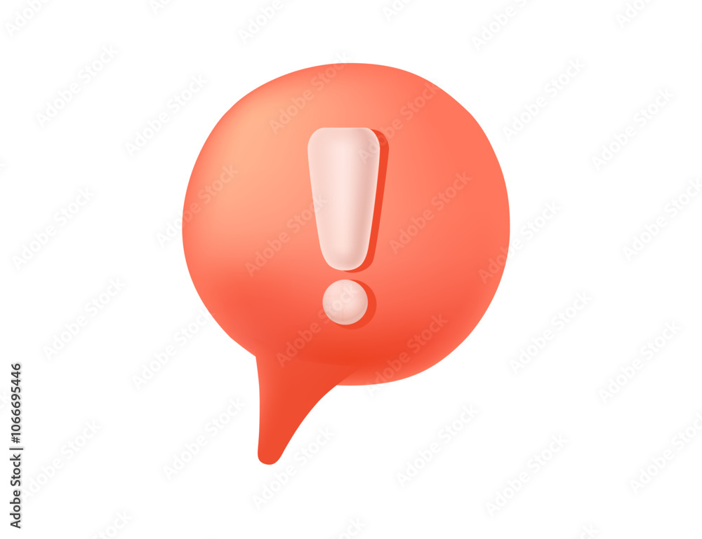 Red alert speech bubble with an exclamation mark, symbolizing caution, warning, or urgency. Perfect for notification, message alert, and user interface designs. Vector illustration Red alert speech bubble with an exclamation mark, symbolizing caution, warning, or urgency. Perfect for notification, message alert, and user interface designs. Vector illustration