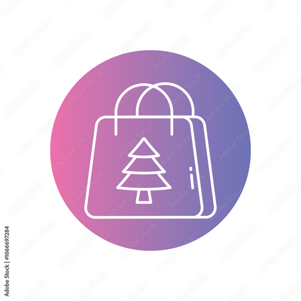 Holiday Shopping Bag vector icon stock illustration