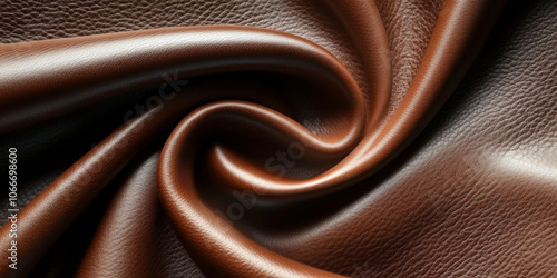 Dark leather texture with deep grain and natural folds