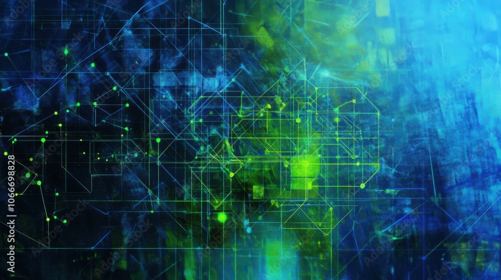 The concept of smart energy grid in electric blue and eco green colors The concept of smart energy grid in electric blue and eco green colors