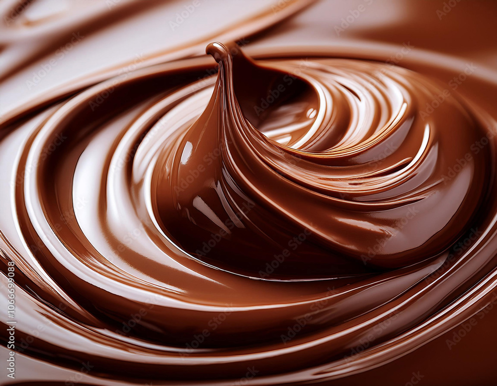 Close-Up of Melted Chocolate Texture Close-Up of Melted Chocolate Texture