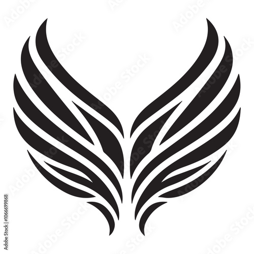 Modern Wings Bird Fly Symbol Vector Logo Angel Sign sillhouette on white background 10 eps