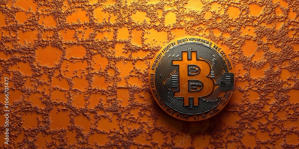 Naklejka premium Abstract bitcoin cryptocurrency network technology background