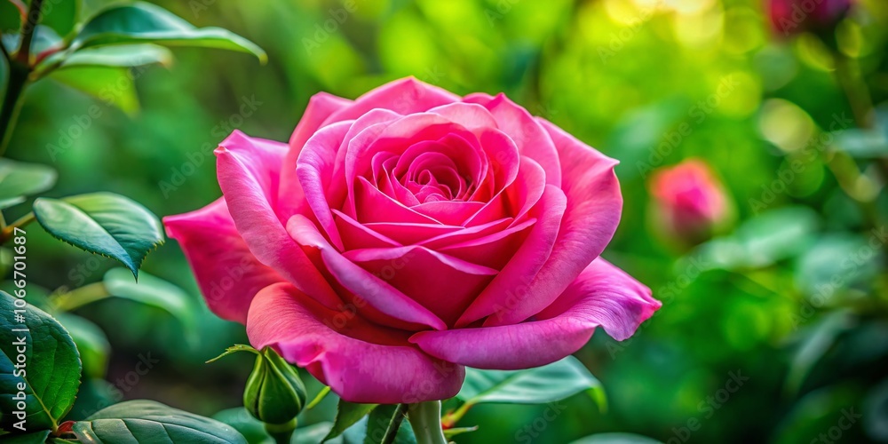 Radiant Pink Rose Bliss - Nature's Vibrant Embrace in Stunning Product Photography with Lush Greenery and Soft Natural Lighting Radiant Pink Rose Bliss - Nature's Vibrant Embrace in Stunning Product Photography with Lush Greenery and Soft Natural Lighting