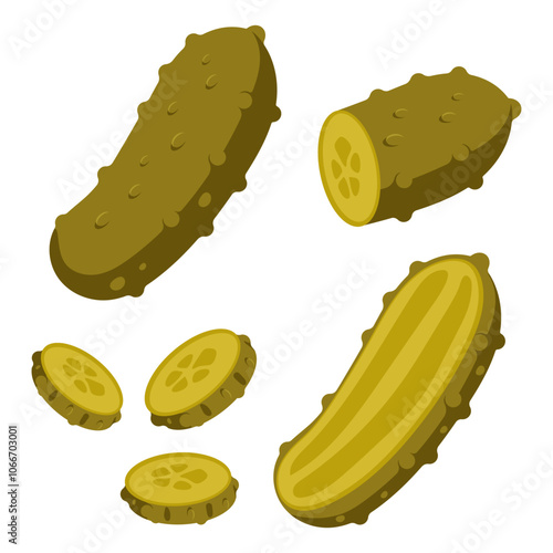 Pickles vector set isolated on a white background.