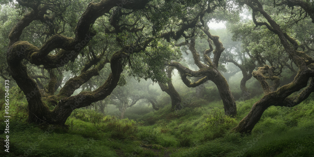 An ancient forest with twisted trees and magical creatures, where every moment feels enchanted and timeless An ancient forest with twisted trees and magical creatures, where every moment feels enchanted and timeless