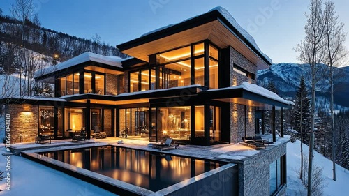 Modern Mountain Home with Stunning Views and a Sparkling Pool