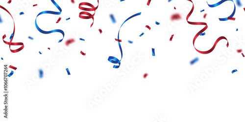 Celebration background with beautiful blue and red confetti vector