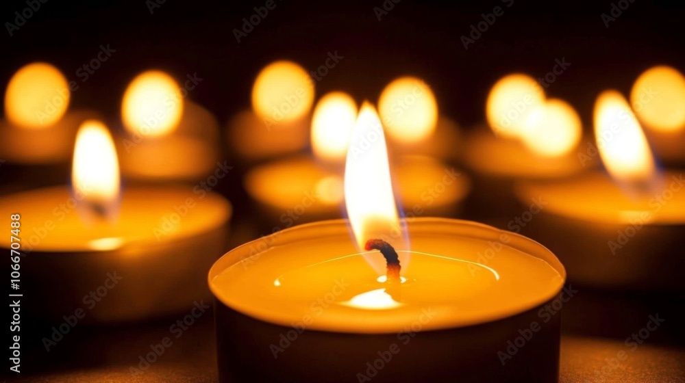Serene Candle Flames in Soft Glow Serene Candle Flames in Soft Glow