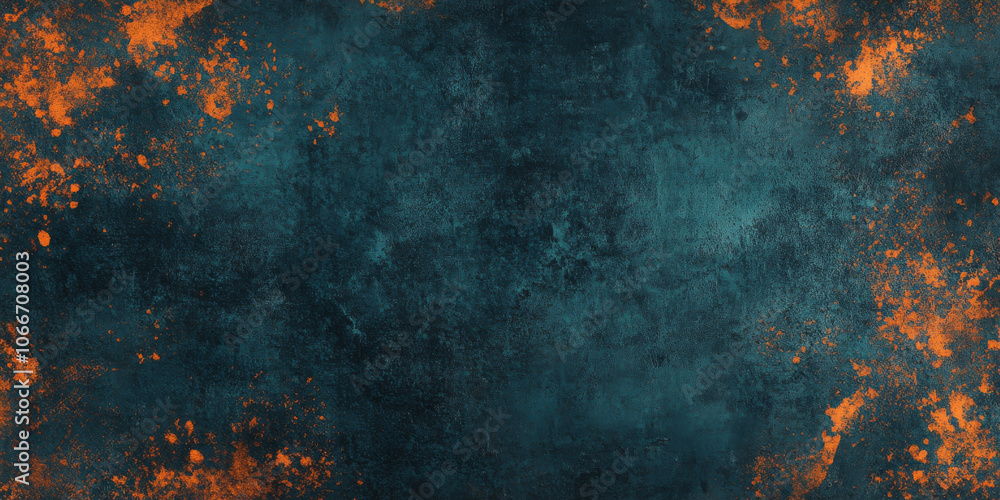 Abstract grunge art with dark teal base layered with warm orange lighting, giving a vintage, textured feel with faded edges and rough patterns Abstract grunge art with dark teal base layered with warm orange lighting, giving a vintage, textured feel with faded edges and rough patterns