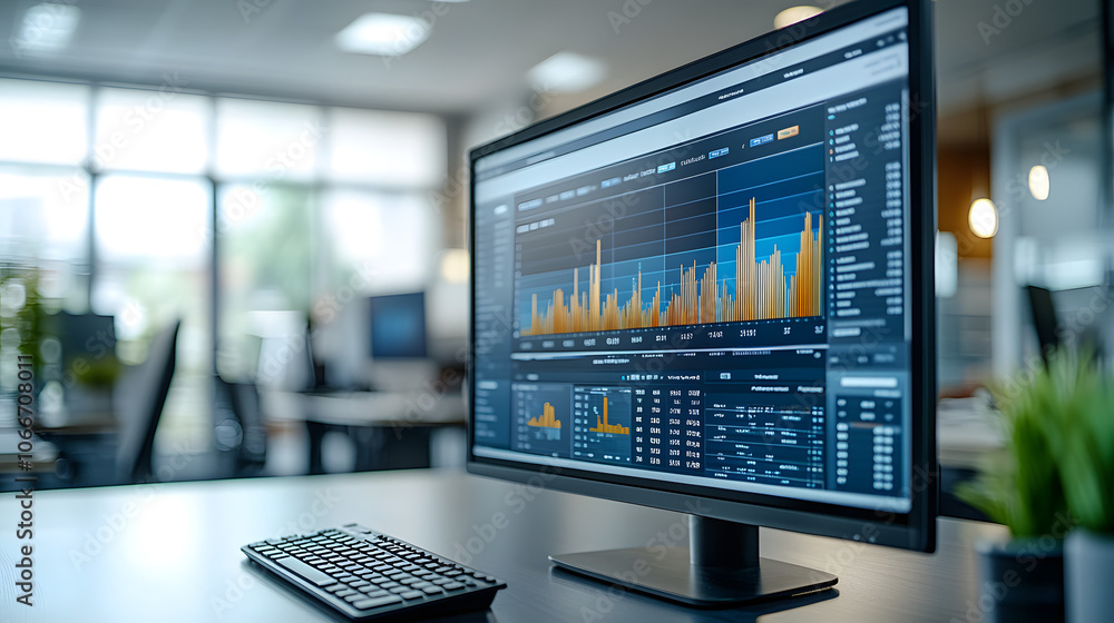 Close-Up of a Digital Screen Displaying a Labor Market Graph with Dynamic Data Insights, Highlighting Employment Statistics, Economic Trends, and Workforce Analytics for In-Depth Market Analysis and F Close-Up of a Digital Screen Displaying a Labor Market Graph with Dynamic Data Insights, Highlighting Employment Statistics, Economic Trends, and Workforce Analytics for In-Depth Market Analysis and F