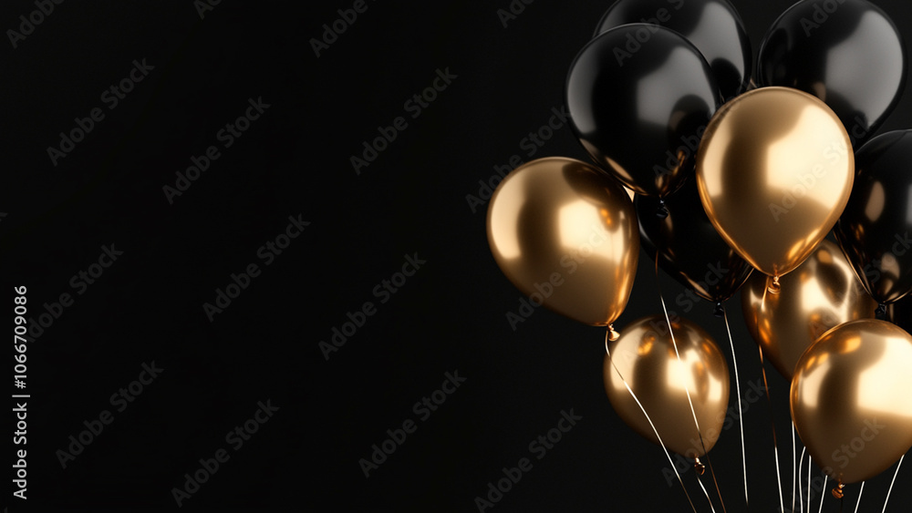 balloons on black background balloons on black background