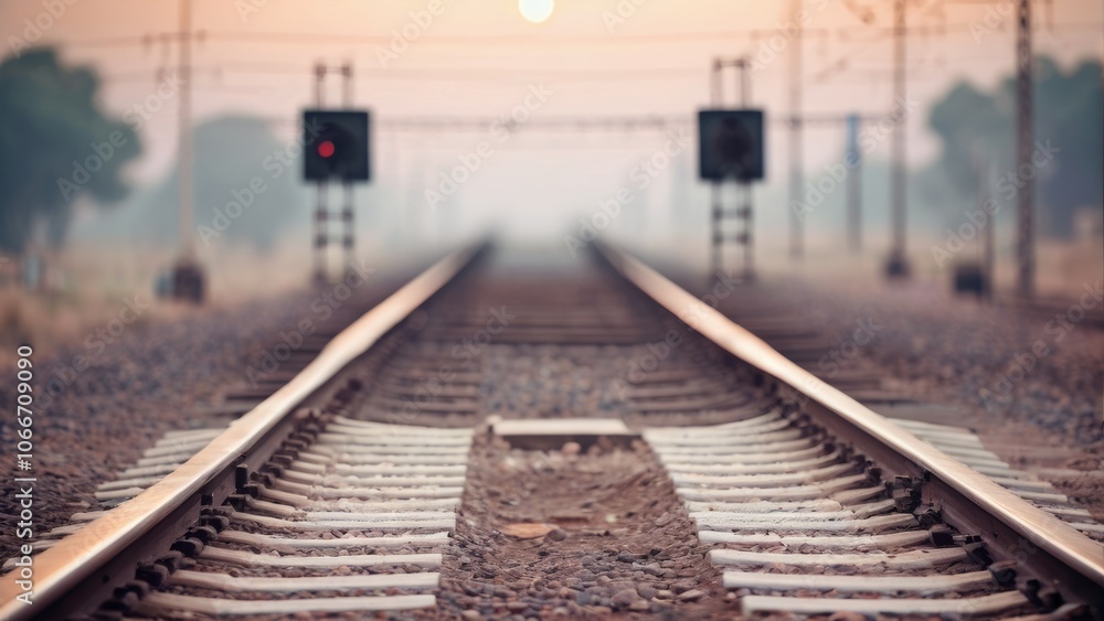 Fototapeta premium railway in the morning