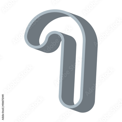 Christmas candy cane cookie cutter vector illustration isolated on a white background.