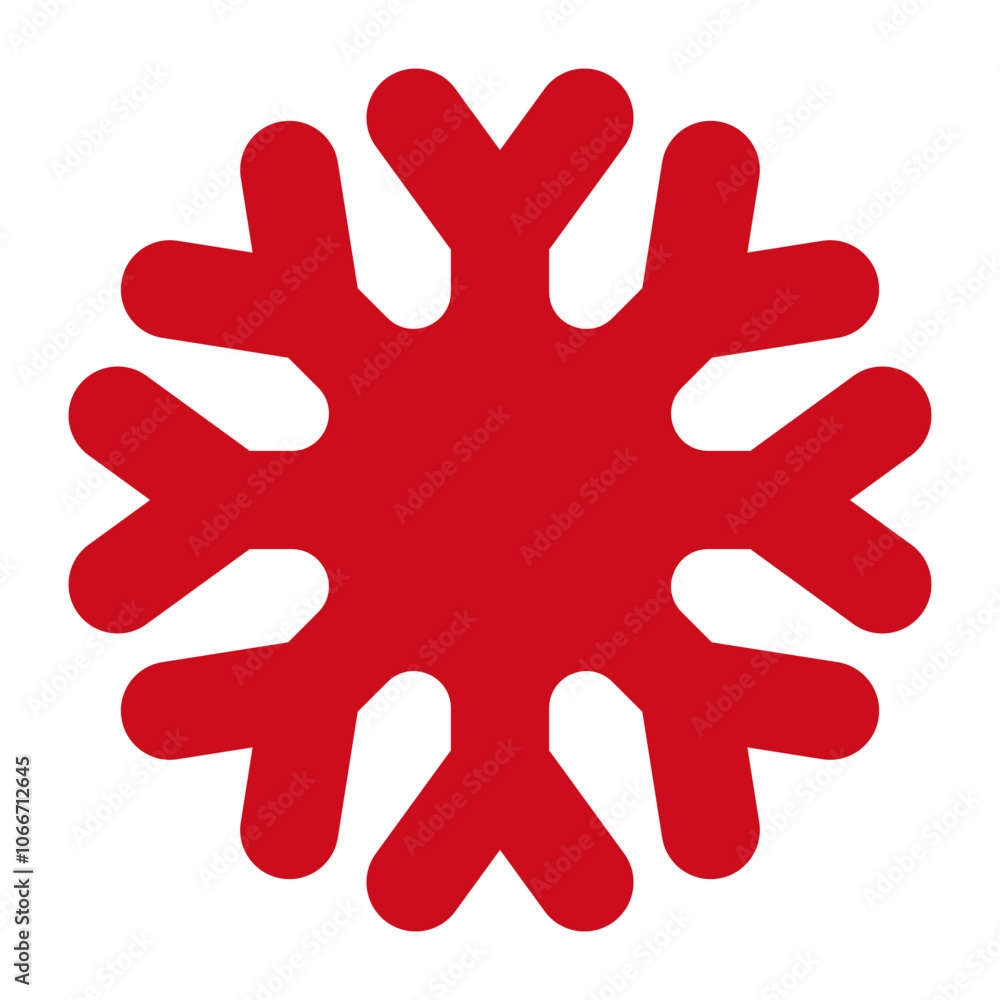 Christmas snowflake vector red icon isolated on a white background. Christmas snowflake vector red icon isolated on a white background.