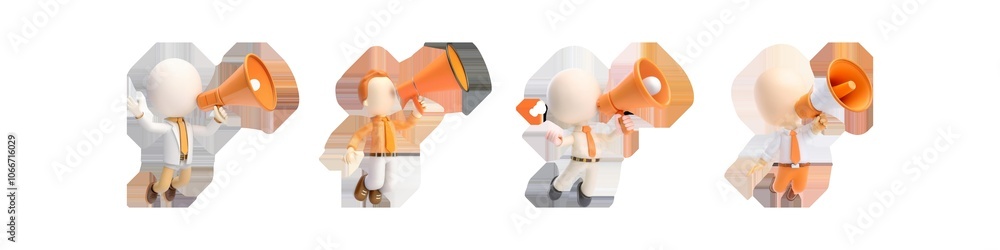 Abstract figures in playful poses, showcasing motion with vibrant colors of orange and white, representing creativity and dynamic expression. Abstract figures in playful poses, showcasing motion with vibrant colors of orange and white, representing creativity and dynamic expression.