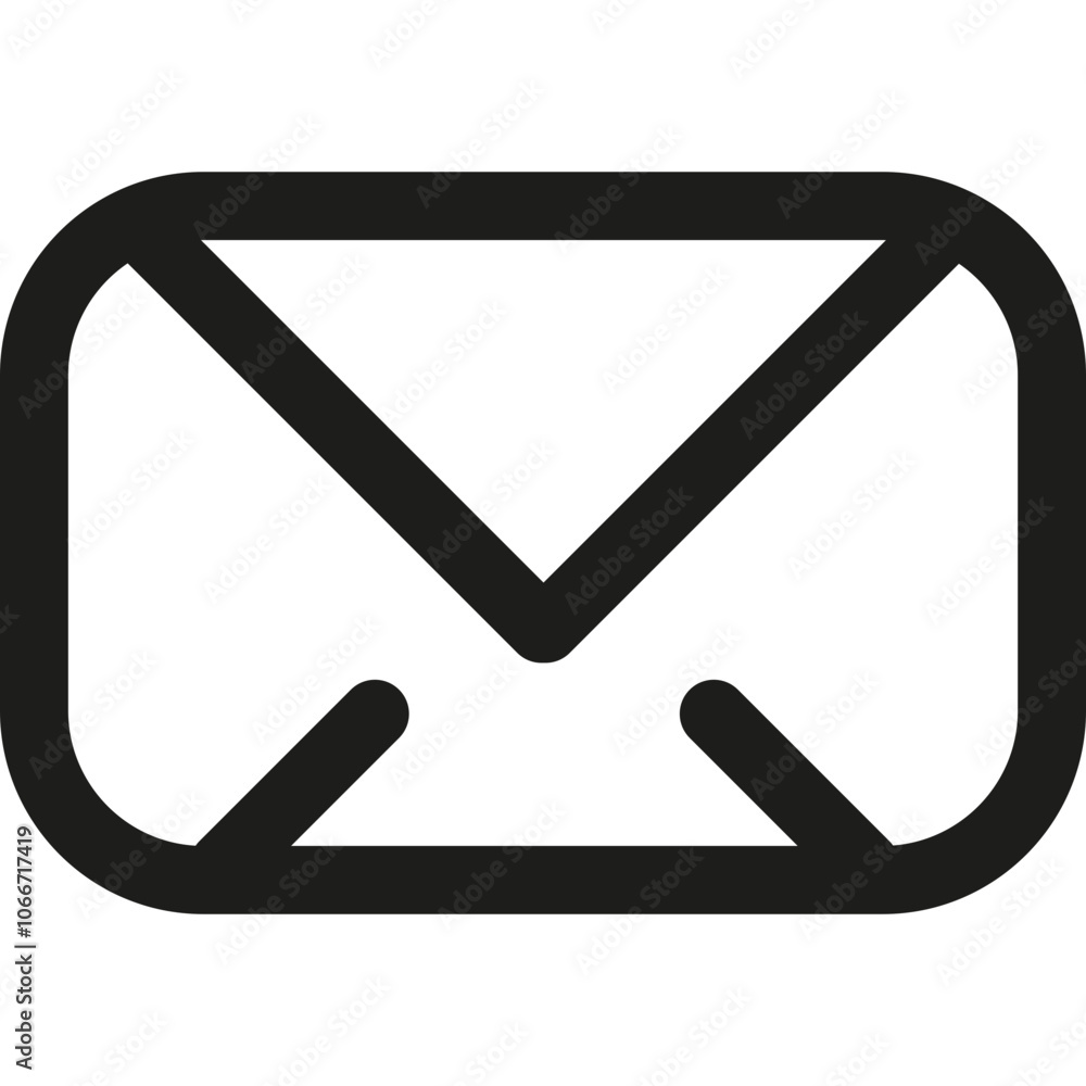 A simple black line drawing of an open envelope, symbolizing communication and connection, suitable for various digital applications A simple black line drawing of an open envelope, symbolizing communication and connection, suitable for various digital applications