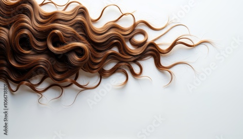 Close-Up of Intricate Waves and Curls of Long Brown Hair.