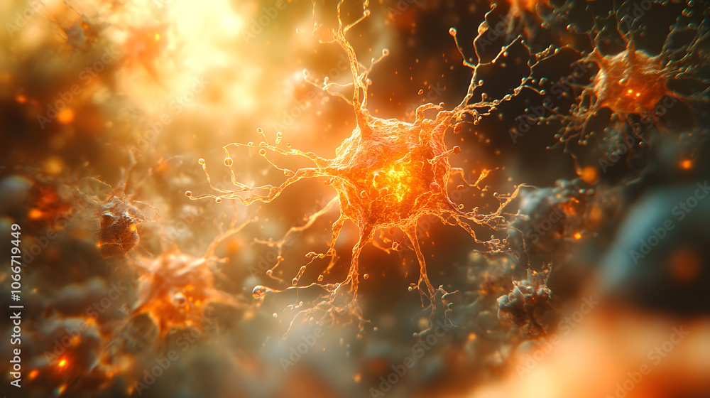 Close-Up of a Single Biological Cell Showing Visible Signs of Decay and Disintegration, Illustrating Cellular Breakdown, Aging, and Biological Deterioration, Symbolizing Scientific Research in Cell Bi Close-Up of a Single Biological Cell Showing Visible Signs of Decay and Disintegration, Illustrating Cellular Breakdown, Aging, and Biological Deterioration, Symbolizing Scientific Research in Cell Bi