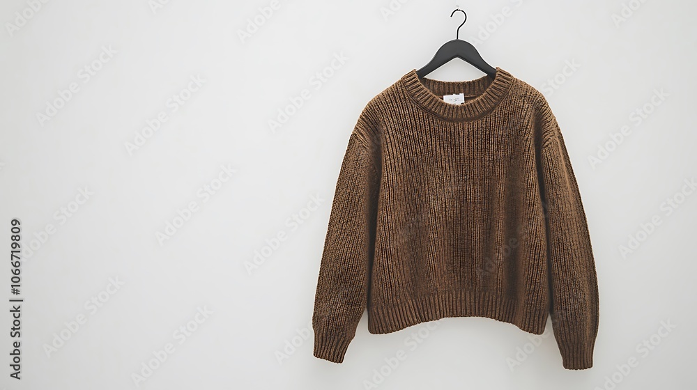 Brown Knit Sweater on a White Background Brown Knit Sweater on a White Background