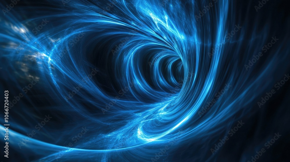 Abstract Blue Swirl Pattern in Dark Space Abstract Blue Swirl Pattern in Dark Space