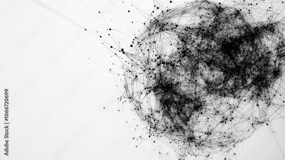 Abstract Network Structure with Lines and Points Abstract Network Structure with Lines and Points