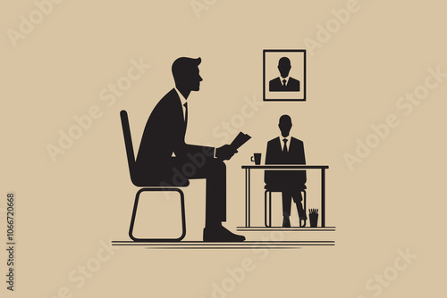 Man waiting for interview. Office worker concept background.