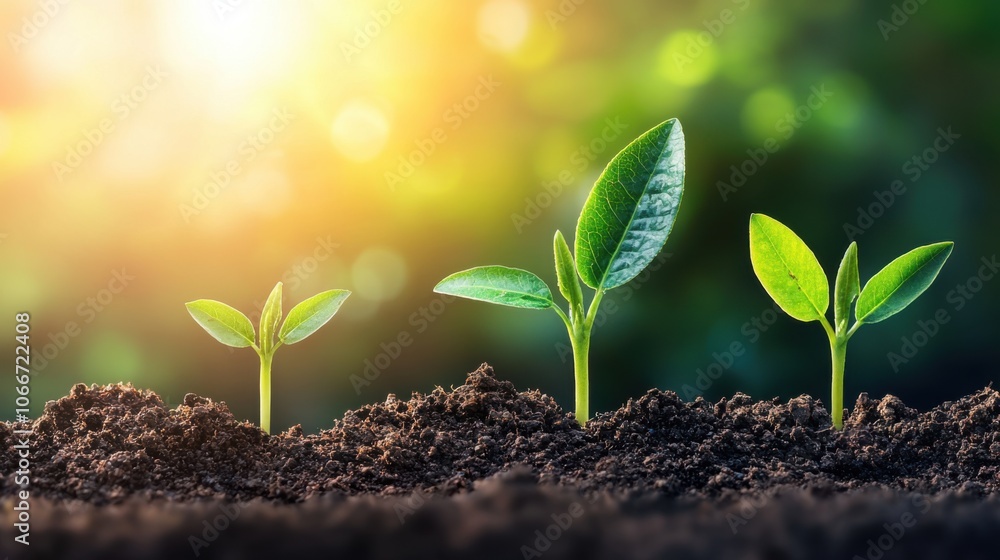 A close-up of young seedlings growing in rich soil, symbolizing growth and renewal in a natural setting. A close-up of young seedlings growing in rich soil, symbolizing growth and renewal in a natural setting.